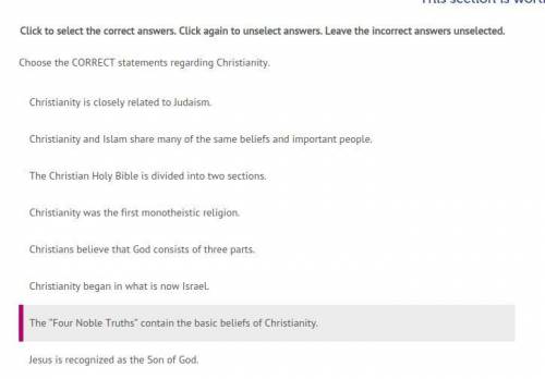 Chose the correct statements regarding Christianity.