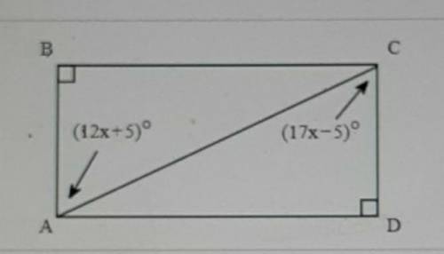 For what value of x must ABCD be a parallelogram? x=?