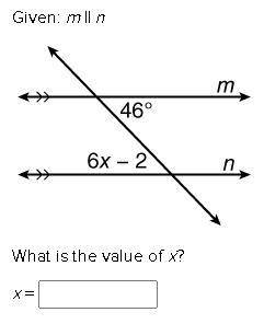 Given: m || n
What is the value of x?
x =