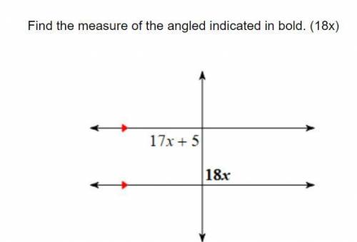 Find the measure of the angle indicated in bold. (18x)
A.115∘
B.85∘
C.105∘
D.90∘