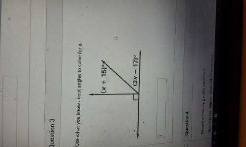 Use what you know about angles to solve for x