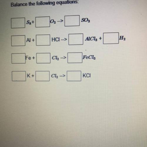 Can somebody help me balance these equations?
