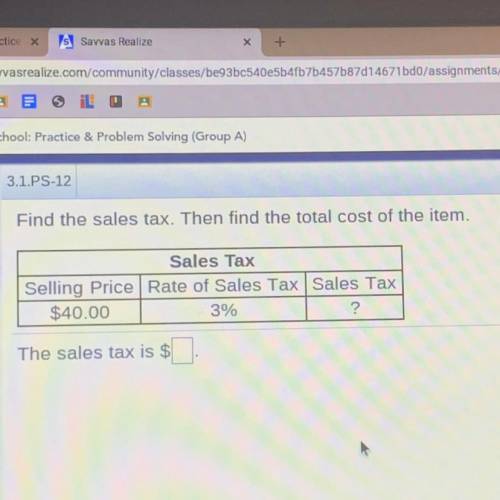 What is the sales tax?

also, what is the total cost?
i will give brainliest to the right answer&l