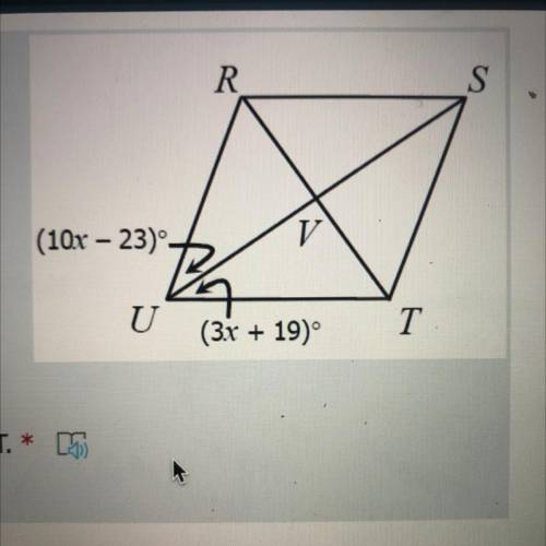 If RSTU is a rhombus, find m < UTS.