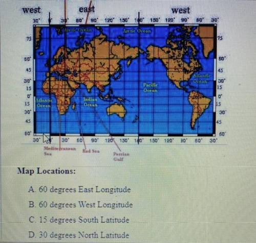 Please help me answer the question. The answers options are on the picture with the map

17. Locat