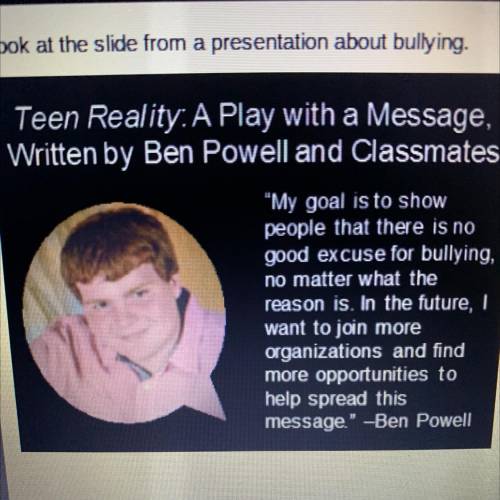 Look at the slide from a presentation about bullying.

Which change would make this slide more eff