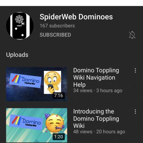 Sub to Spiderweb dominoes on YT. Will give brainliest if you post a pic of proof. I really need to g
