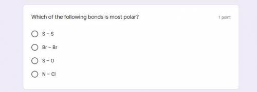 Which of the following bonds are most polar?