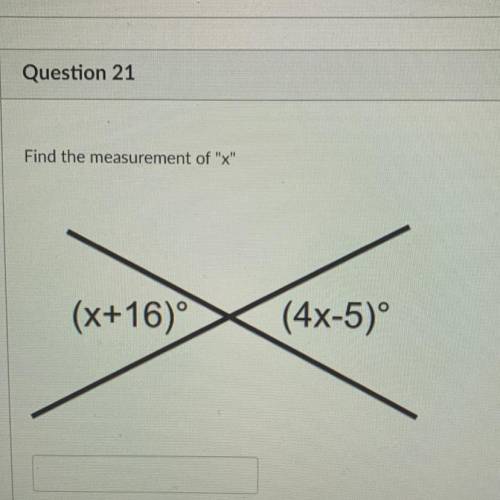 Find the measurement of “x”