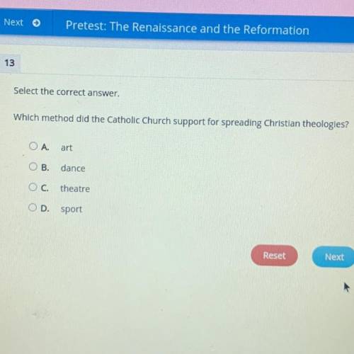 Select the correct answer.

Which methodi did the Catholic Church support for spreading Christiant