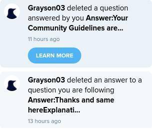 Grayson03 Did you just get this job because your being mad sxus. Stop deleting my answers.