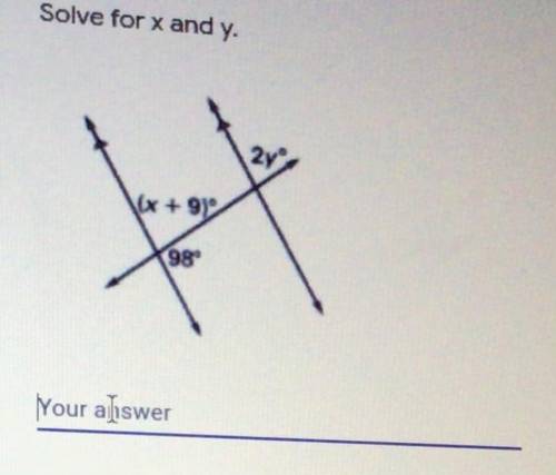 I would like to know how to do this. You have to solve for both x and y