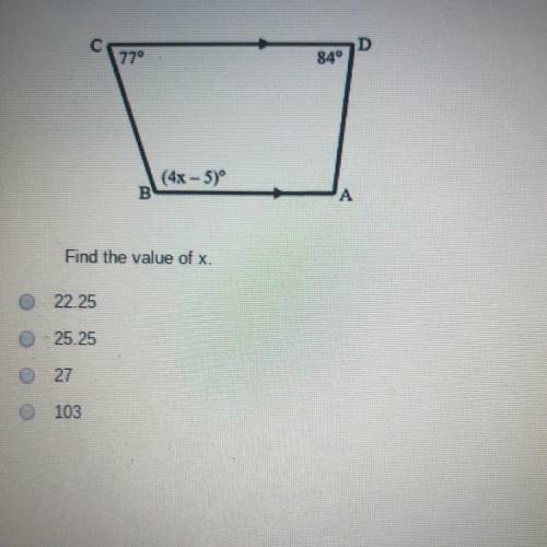 Need this answered asap pls and thanks. Find the value of x