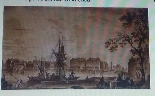 The illustration shows French trading ships returning to a French port from North America. Which na