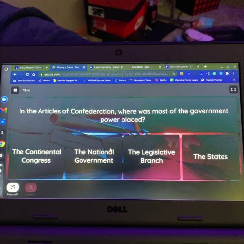 In the Articles of Confederation, where was most of the government
power placed?