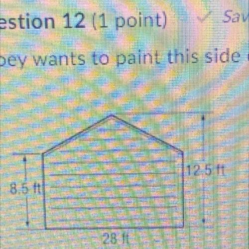 Joey wants to paint this side of his cottage. What is the area of this side?

A. 56 square feet
B.