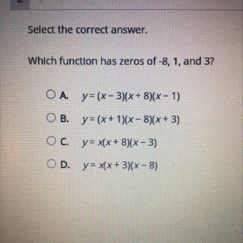 Can someone please help me? And explain it? I’m so confused!!

Select the correct answer.
Which fu