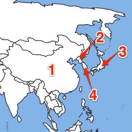 NEED HELP ASAP ILL GIVE BRAINLIST

Which country is represented by the number 4?
A)Japan
B)Viet