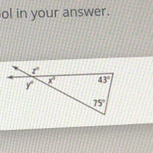 What is x? Do not include the degree symbol in your answer.