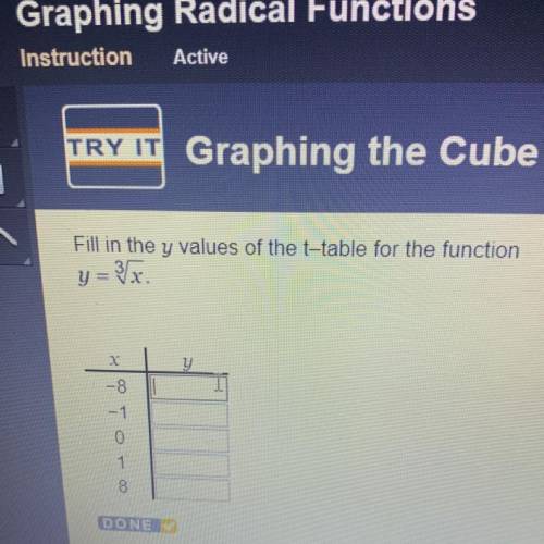 Fill in the y values of the t-table for the function
50!! Points