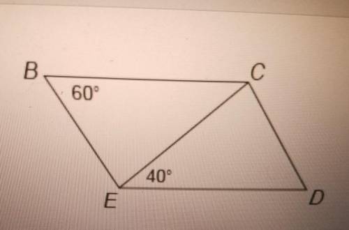 BCDE is a parallelogram.What is the measure of <BEC
