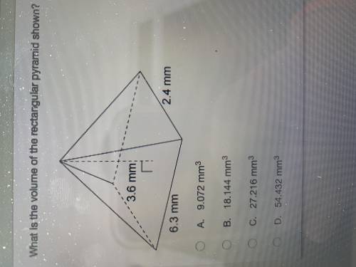 What’s the volume of the rectangular pyramid shown?