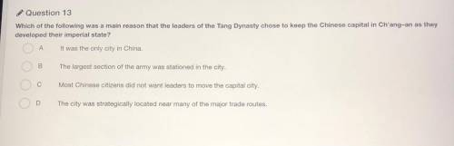 Which of the following was the main reason that the leaders of the Tang Dynasty chose to keep the C