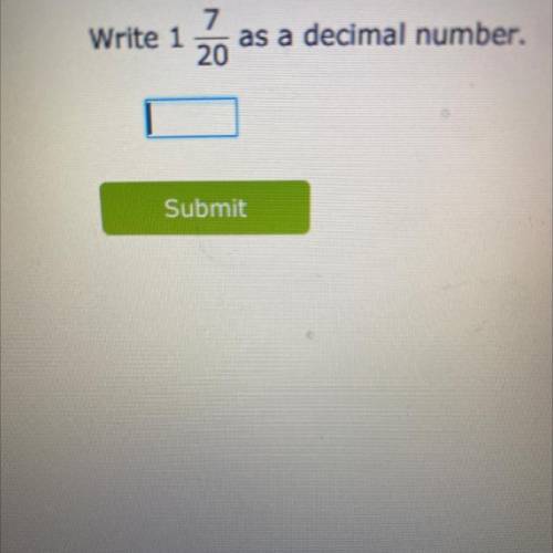 How would you do it as a decimal number