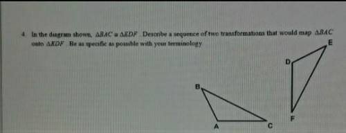 PLZ ANSWER IF U KNOW THE ANSWER!

SHOW YOUR WORK!In the diagram shown, ∆BAC≈ ∆EDF. Determine a seq