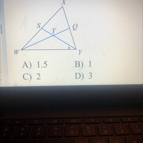 The figure shows a triangle with one or more of its medians. Find TS if YS = 9