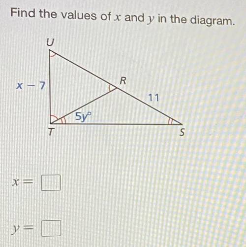 Find the Values of X and Y in the diagram. PLZ HELP