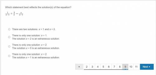 Which statement best reflects the solution(s) of the equation?