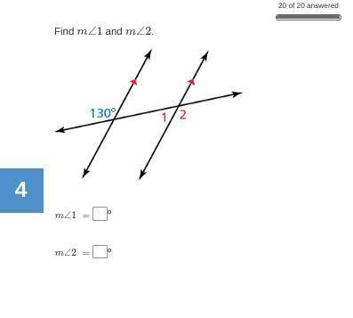 Find m<1 and find m<2