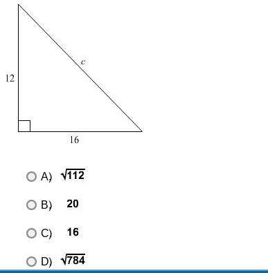 Pleaassse help me out!In the diagram of the right triangle shown, find the value of c.