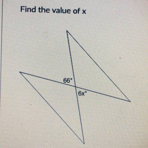 Find the value of x
66°
6x