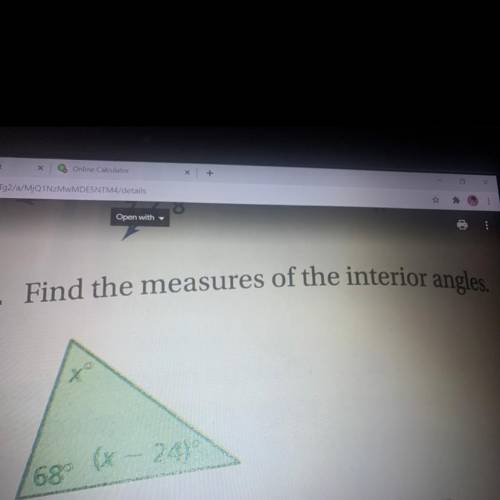 Click the photo to find the measures of the interior angles (3 answers required)