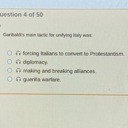 Garibaldi's main tactic for unifying Italy was: