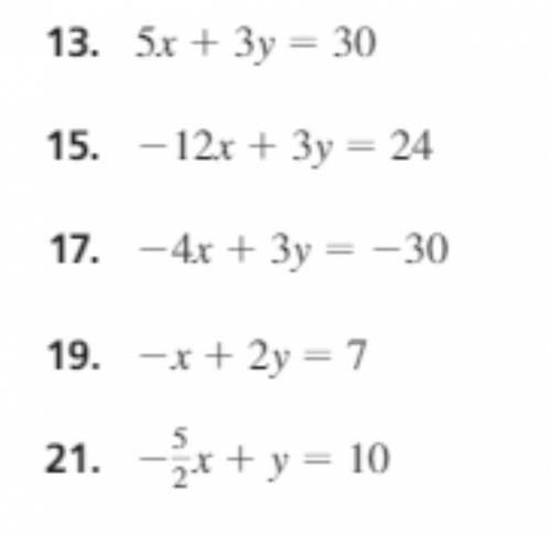 Graph these linear equations