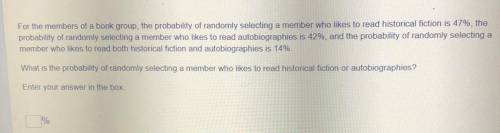For the members of a book group, the probability of randomly selecting a member who likes to read h