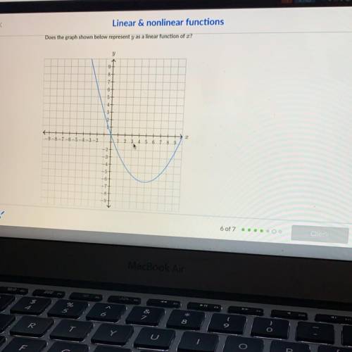 PLZ HELP ME NEED TO FET THIS RIFHT TO PASS Does the graph shown below represent y as a linear funct