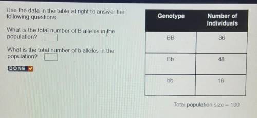 Use the data in the table at right to answer the following questions Genotype Number of Individuals