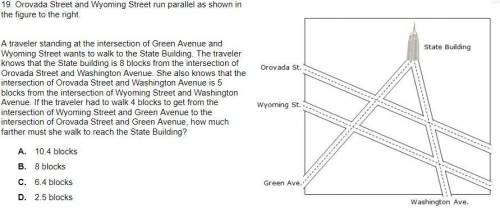 Please help..

Orovada Street and Wyoming Street run parallel as shown in the figure to the right.