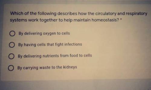Which of the following describes how circulatory and respiratory systems work together to help main