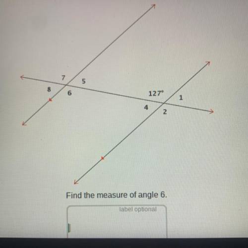 PLEASEEE HELP
PLEASEEE
Find the measure of angle 6.