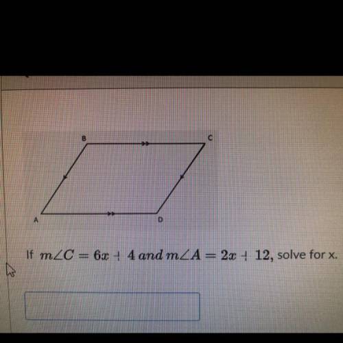 If mC=6x+4 and mA=2x + 12, solve for x