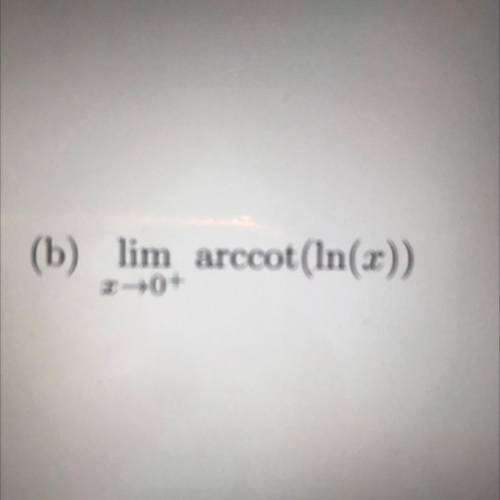 Lim x->0+ (arccot(ln(x)))

I get the answer 0 but on graphs it really seems like it should be p