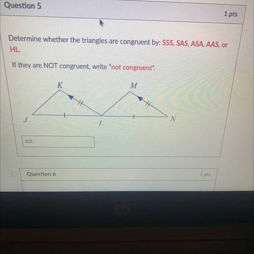Determine whether the triangles are congruent using sas sas asa aas HL