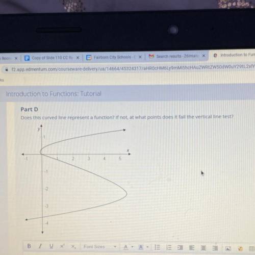 part d does this curved line represent a function? if not, at what points does it fail the vertical