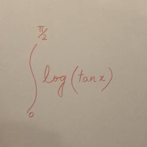 What is the definite integral of log (tan x) with range from 90 to 0
