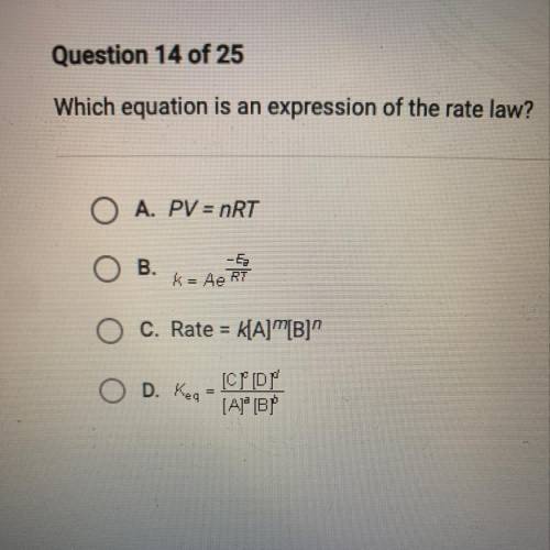 Which equation is an expression of the rate law?